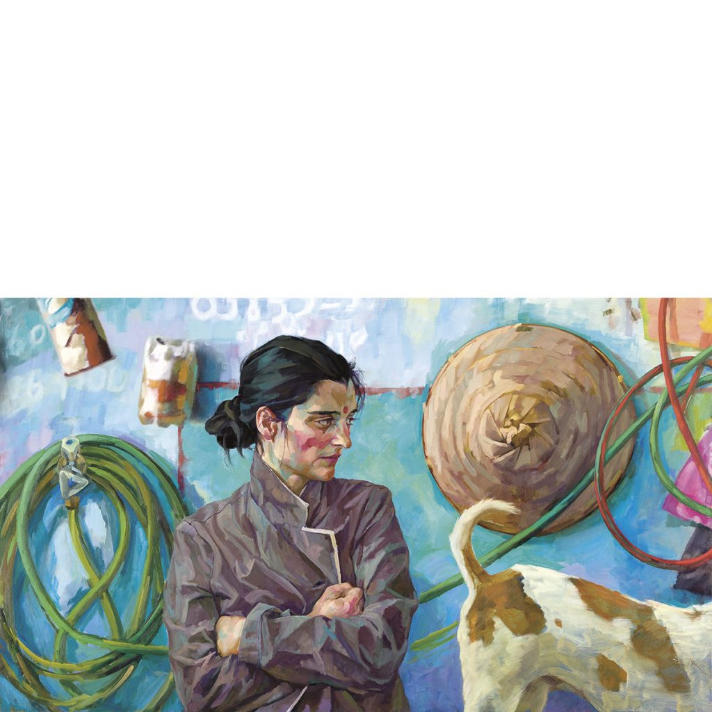 WAG THE DOG 2014 Oil on paper on Dibond 149 x 254 cm