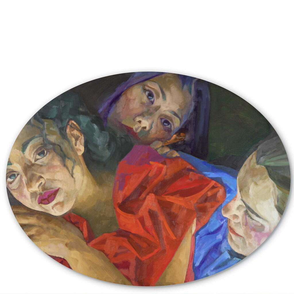 THREE WOMEN   2023   Oil on Dibond   83 × 110 cm